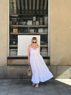 Djerf Avenue Airy Poplin Midi Dress White