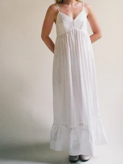 Djerf Avenue Airy Poplin Midi Dress White