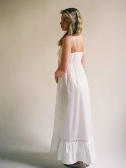 Djerf Avenue Airy Poplin Midi Dress White