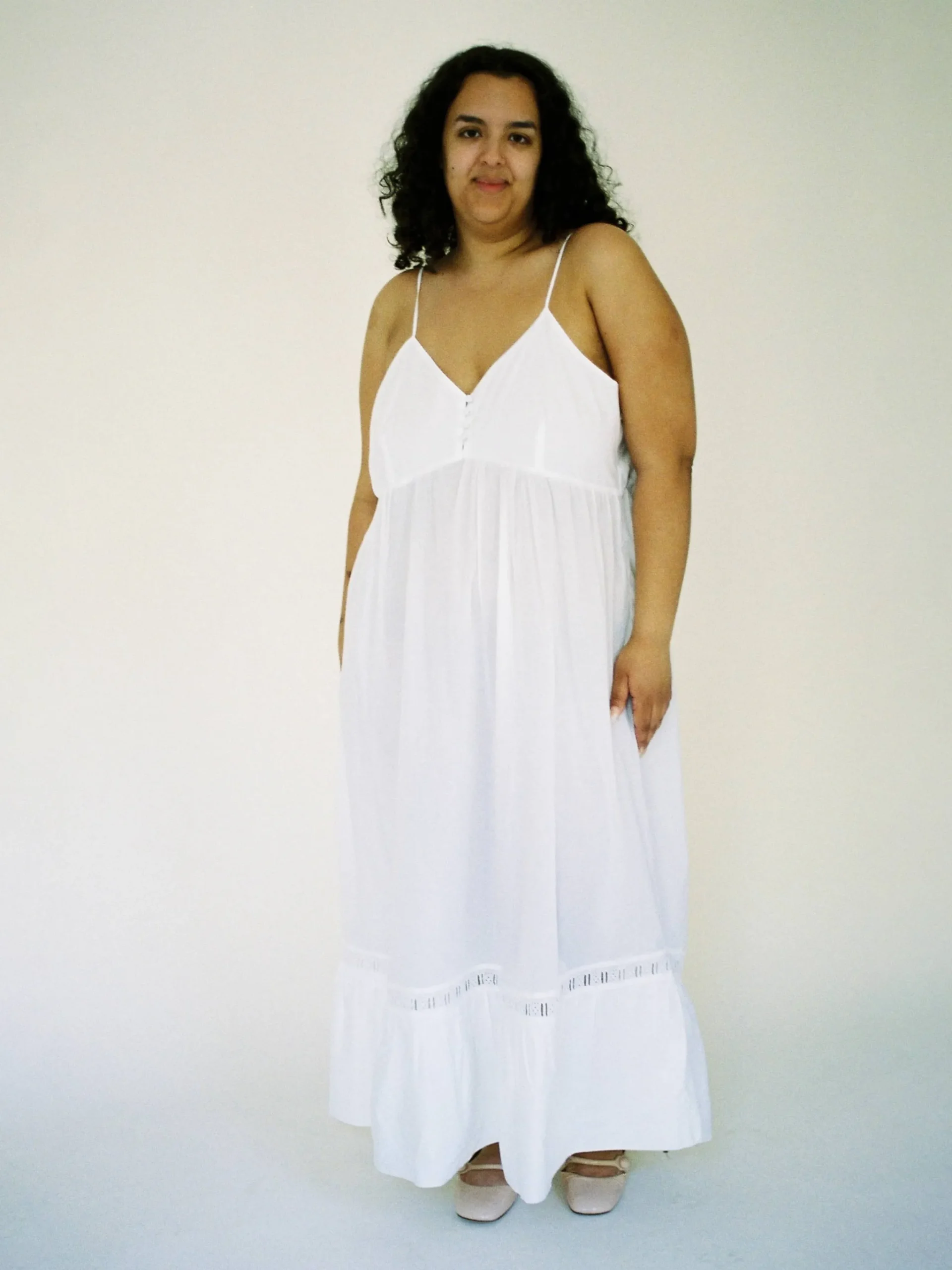 Djerf Avenue Airy Poplin Midi Dress White