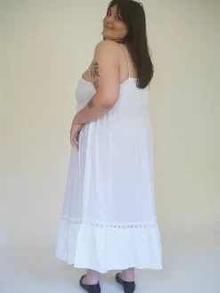 Djerf Avenue Airy Poplin Midi Dress White