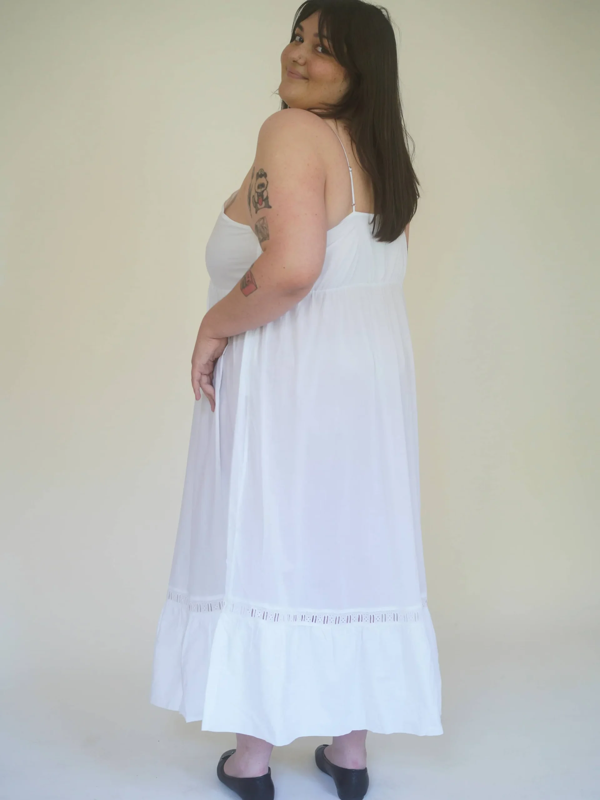Djerf Avenue Airy Poplin Midi Dress White
