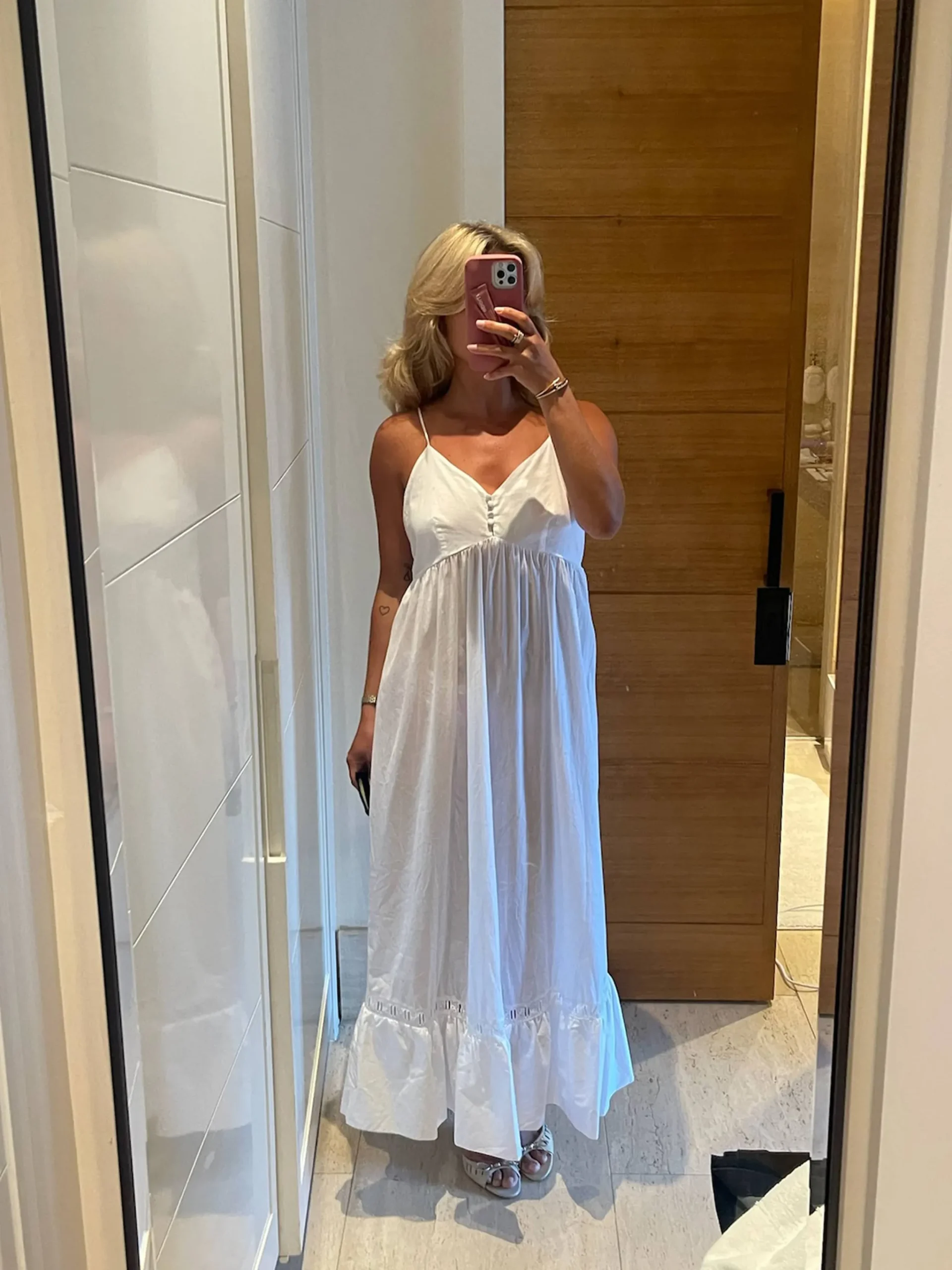 Djerf Avenue Airy Poplin Midi Dress White