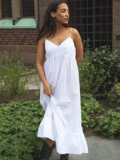 Djerf Avenue Airy Poplin Midi Dress White