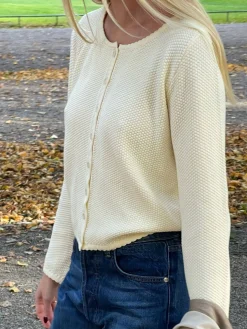 Djerf Avenue Amorini Cardigan Cream Sale