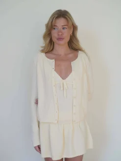 Djerf Avenue Amorini Cardigan Cream Sale