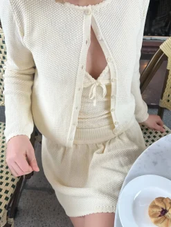 Djerf Avenue Amorini Cardigan Cream Sale