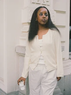 Djerf Avenue Amorini Cardigan Cream Sale