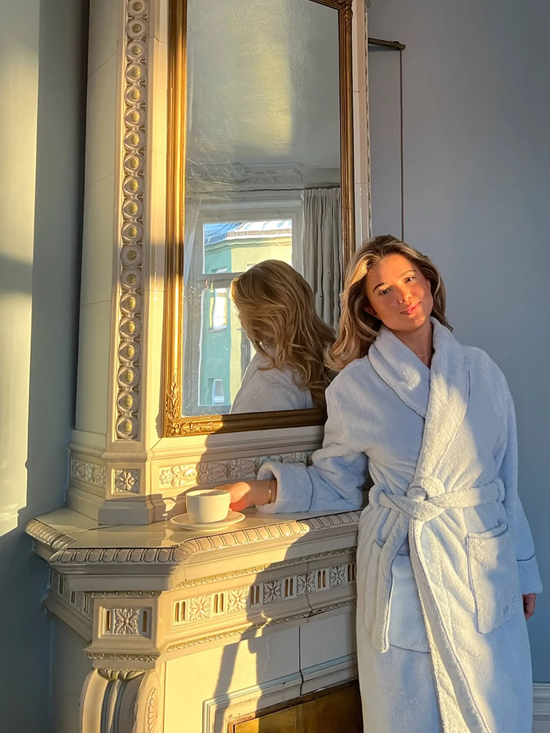 Djerf Avenue Bath Robe Blue Discount
