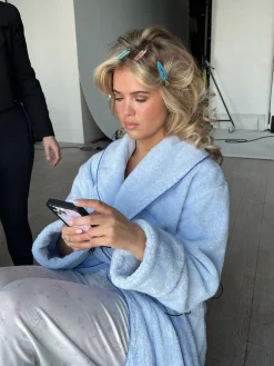 Djerf Avenue Bath Robe Blue Discount