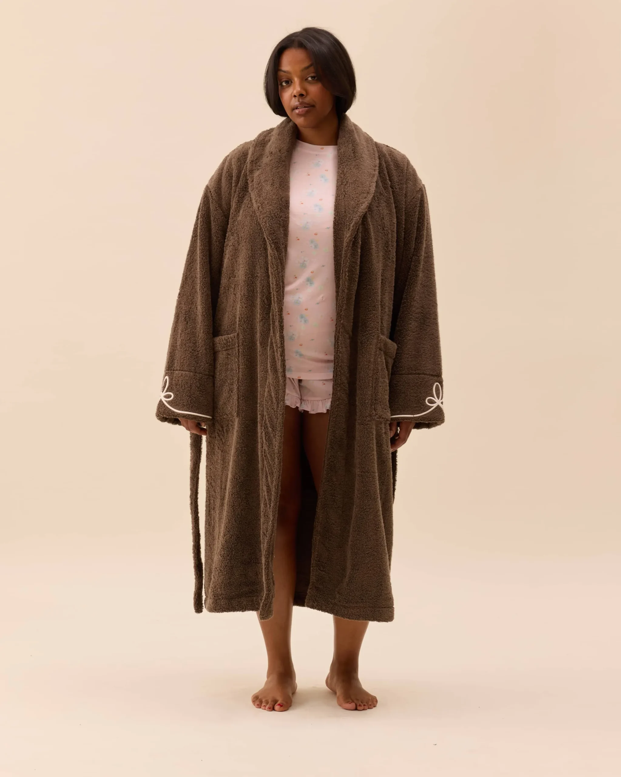 Djerf Avenue Bath Robe Brown Sale