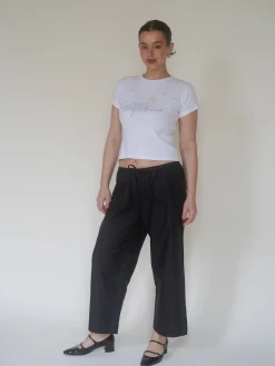 Djerf Avenue Breezy Ankle Pants Black Clearance