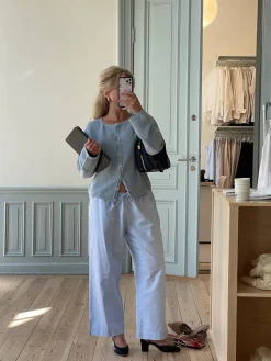 Djerf Avenue Breezy Ankle Pants Blue Sale