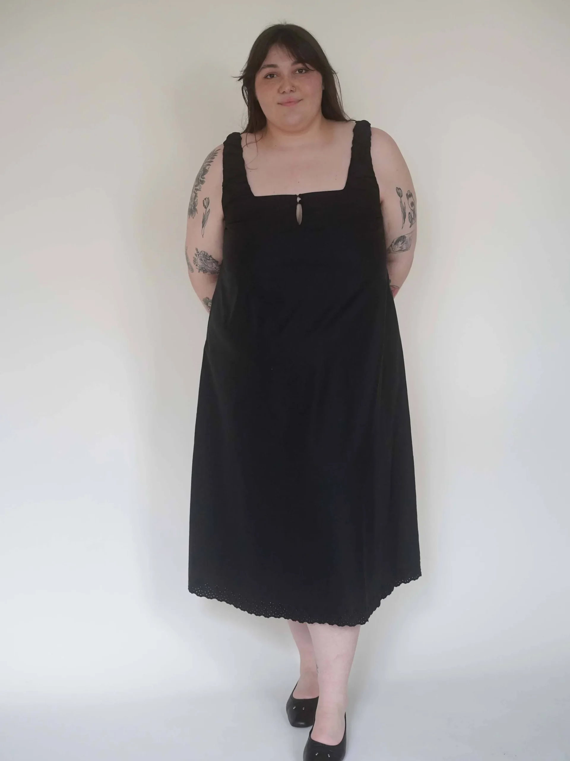 Djerf Avenue Breezy Embroidered Dress Black Sale