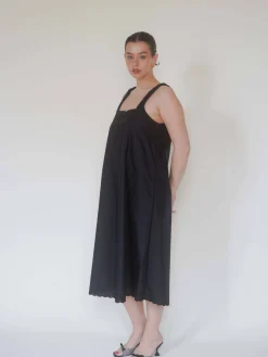 Djerf Avenue Breezy Embroidered Dress Black Sale