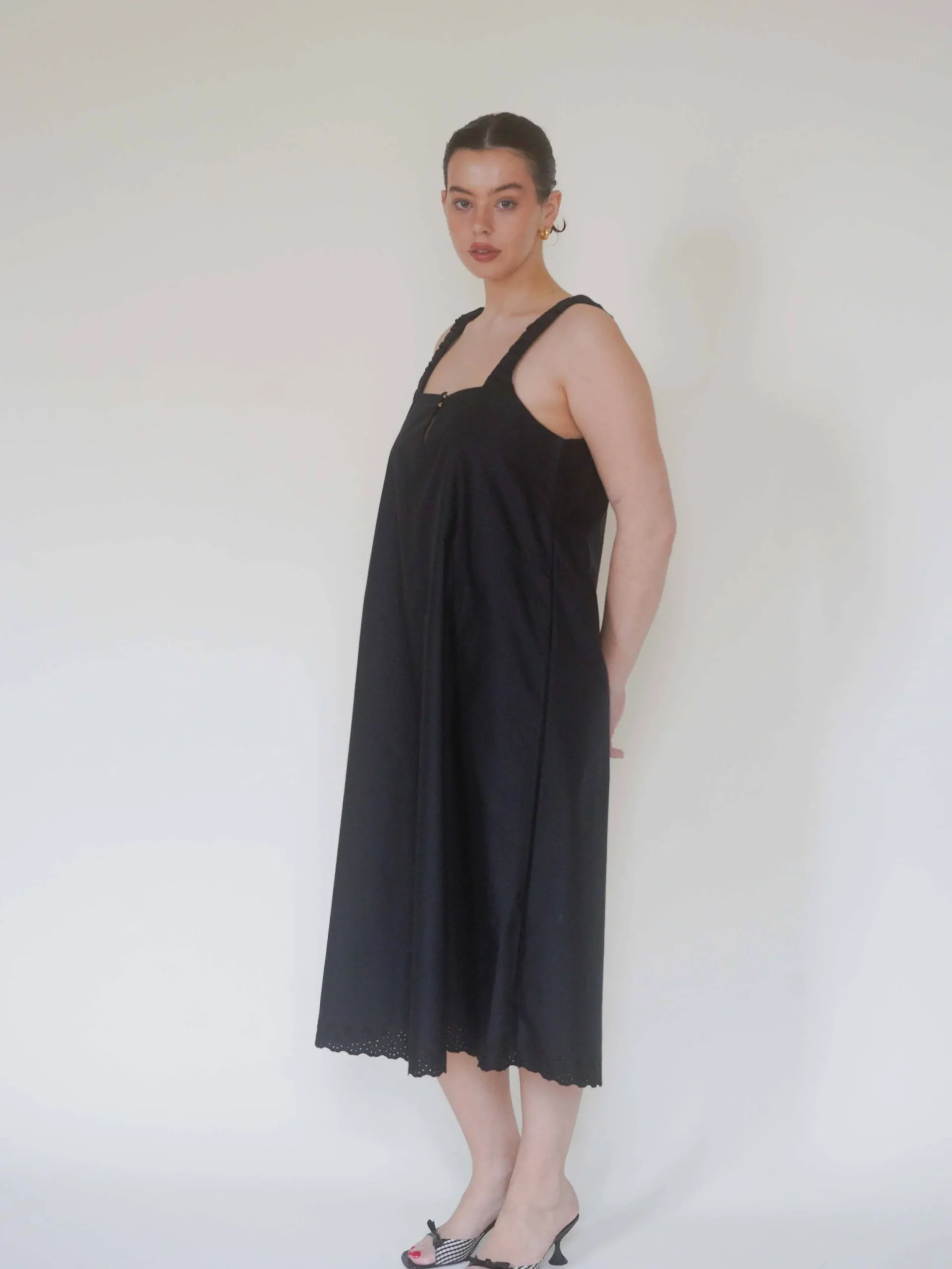 Djerf Avenue Breezy Embroidered Dress Black Sale