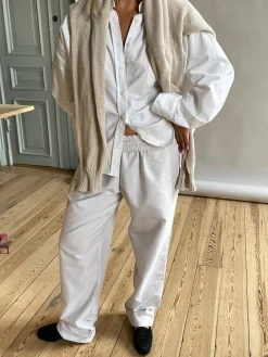 Djerf Avenue Breezy Pants Beige Stripe - Tall