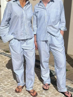 Djerf Avenue Breezy Pants Blue Stripe