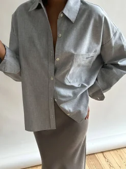 Djerf Avenue Breezy Shirt Grey Hot