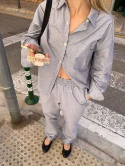 Djerf Avenue Breezy Shirt Grey Hot