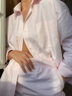 Djerf Avenue Breezy Shirt Pink Stripe Hot
