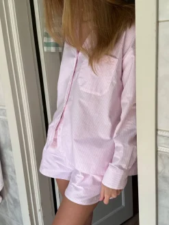 Djerf Avenue Breezy Shirt Pink Stripe Hot