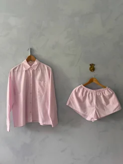Djerf Avenue Breezy Shirt Pink Stripe Hot