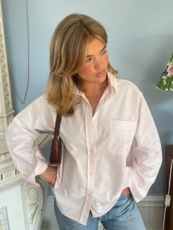 Djerf Avenue Breezy Shirt Pink Stripe Hot
