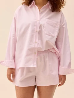 Djerf Avenue Breezy Short Shorts Pink Stripe Outlet