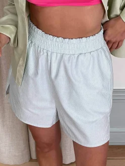 Djerf Avenue Breezy Shorts Green Stripe Best