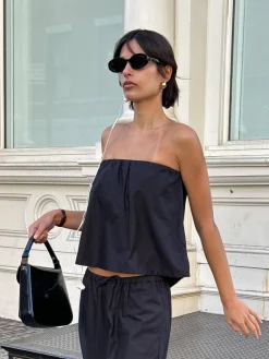 Djerf Avenue Breezy Tube Top Black