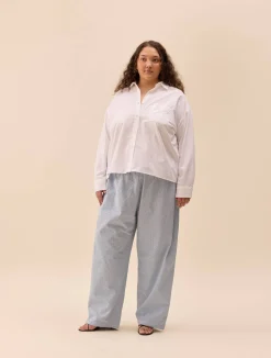 Djerf Avenue Broderie Pants Airy Blue Hot