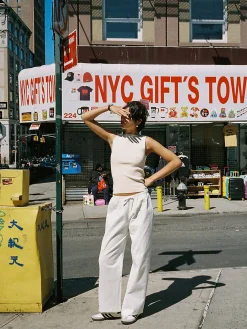 Djerf Avenue Broderie Pants - Tall White Sale