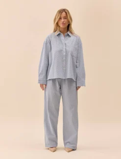 Djerf Avenue Broderie Shirt Airy Blue New