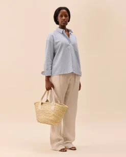 Djerf Avenue Broderie Shirt Airy Blue New