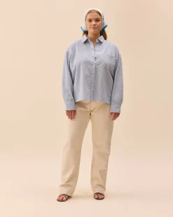 Djerf Avenue Broderie Shirt Airy Blue New