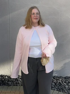 Djerf Avenue Button Up Cardigan Pink Discount