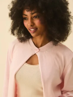Djerf Avenue Button Up Cardigan Pink Discount