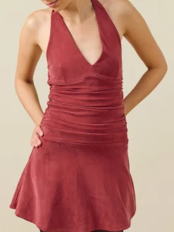 Djerf Avenue Celebration Mini Dress Burgundy Sale