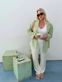 Djerf Avenue Corduroy Jacket Pistachio Best