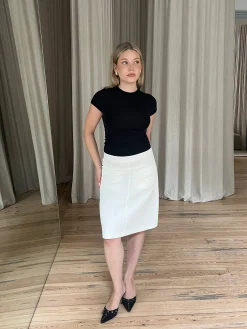 Djerf Avenue Corduroy Skirt White