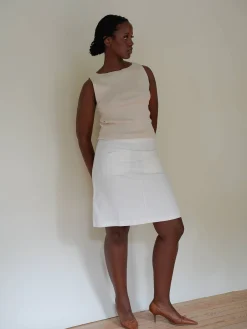 Djerf Avenue Corduroy Skirt White