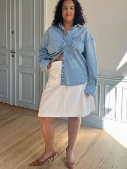 Djerf Avenue Corduroy Skirt White