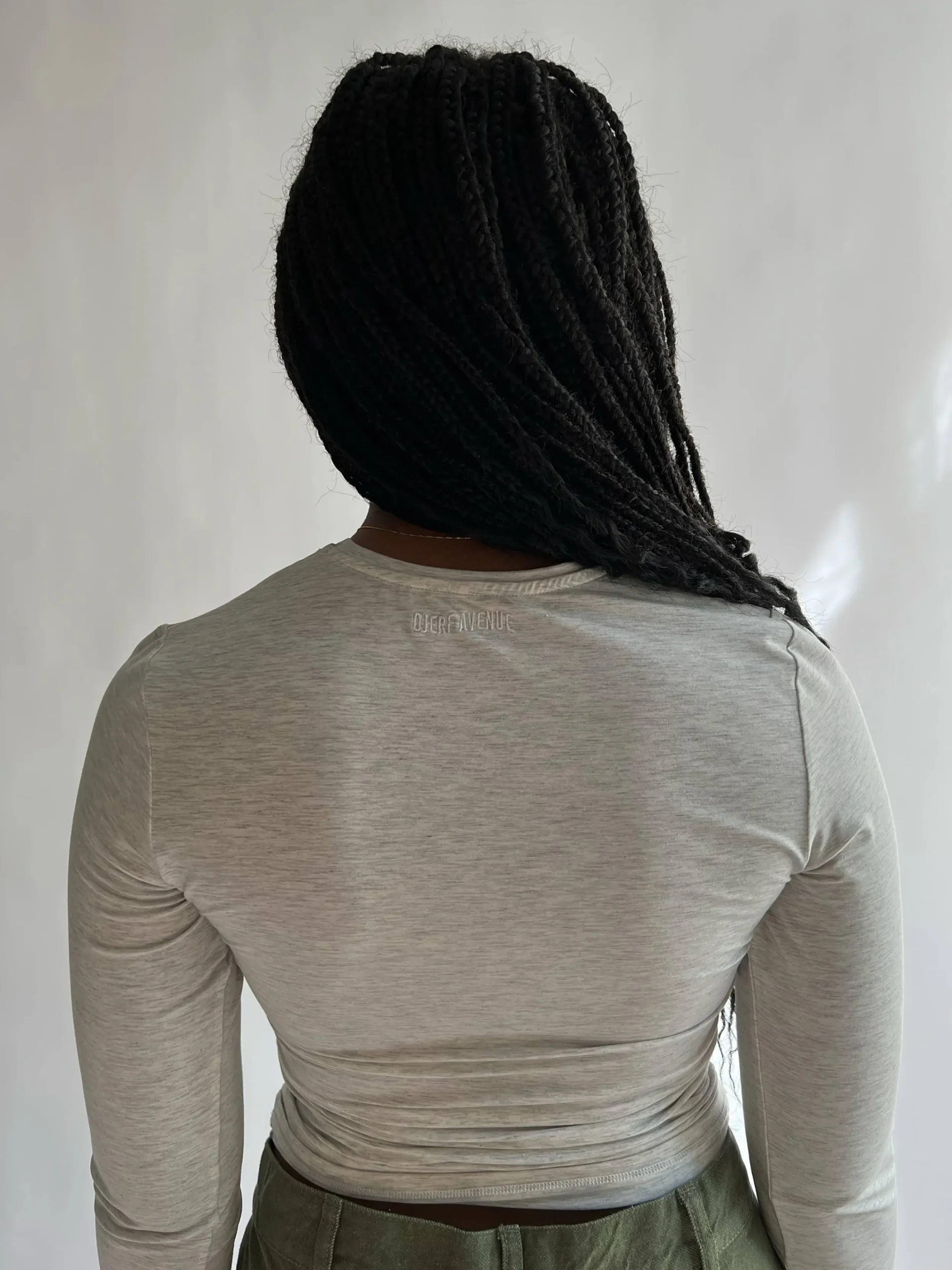 Djerf Avenue Daily Long Sleeve Top Grey Melange Hot