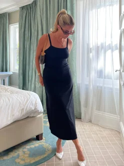 Djerf Avenue Daily Midi Dress Black New