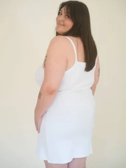 Djerf Avenue Daily Tank Dress Ribbed White Outlet