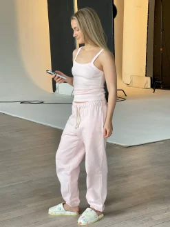 Djerf Avenue Daily Tank Top Ribbed Baby Pink Hot