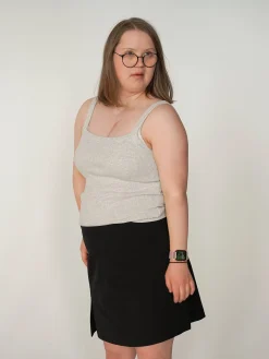 Djerf Avenue Daily Tank Top Ribbed Grey Melange Clearance