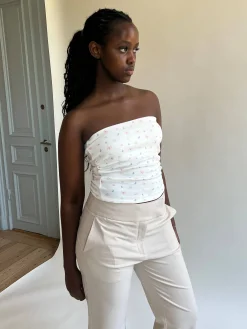 Djerf Avenue Daily Tube Top Butterfly White Butterfly
