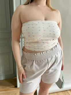 Djerf Avenue Daily Tube Top Butterfly White Butterfly